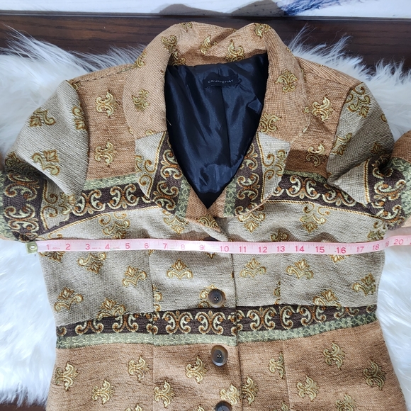 Courtenay Vintage Brown Tapestry Embroidered Blazer - Picture 6 of 8